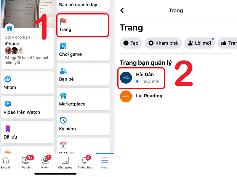 Truy cập trang Facebook trên điện thoại